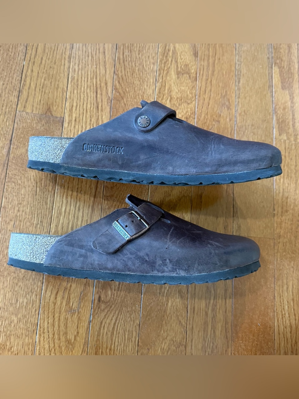 Birkenstock Boston 40 Womens 9-9.5 Oiled Leather Clogs Habana Regular Wide Shoes - Picture 5 of 10